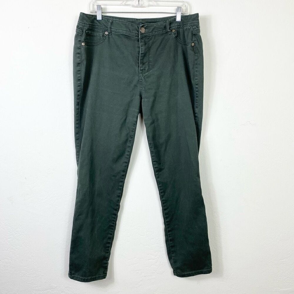 Avenue Dark Green Skinny Jeans Size 16